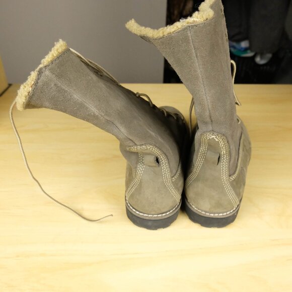 Timberland Boots Womens 4 Gray Green Suede Lace Up Fleece Lined - Picture 5 of 9